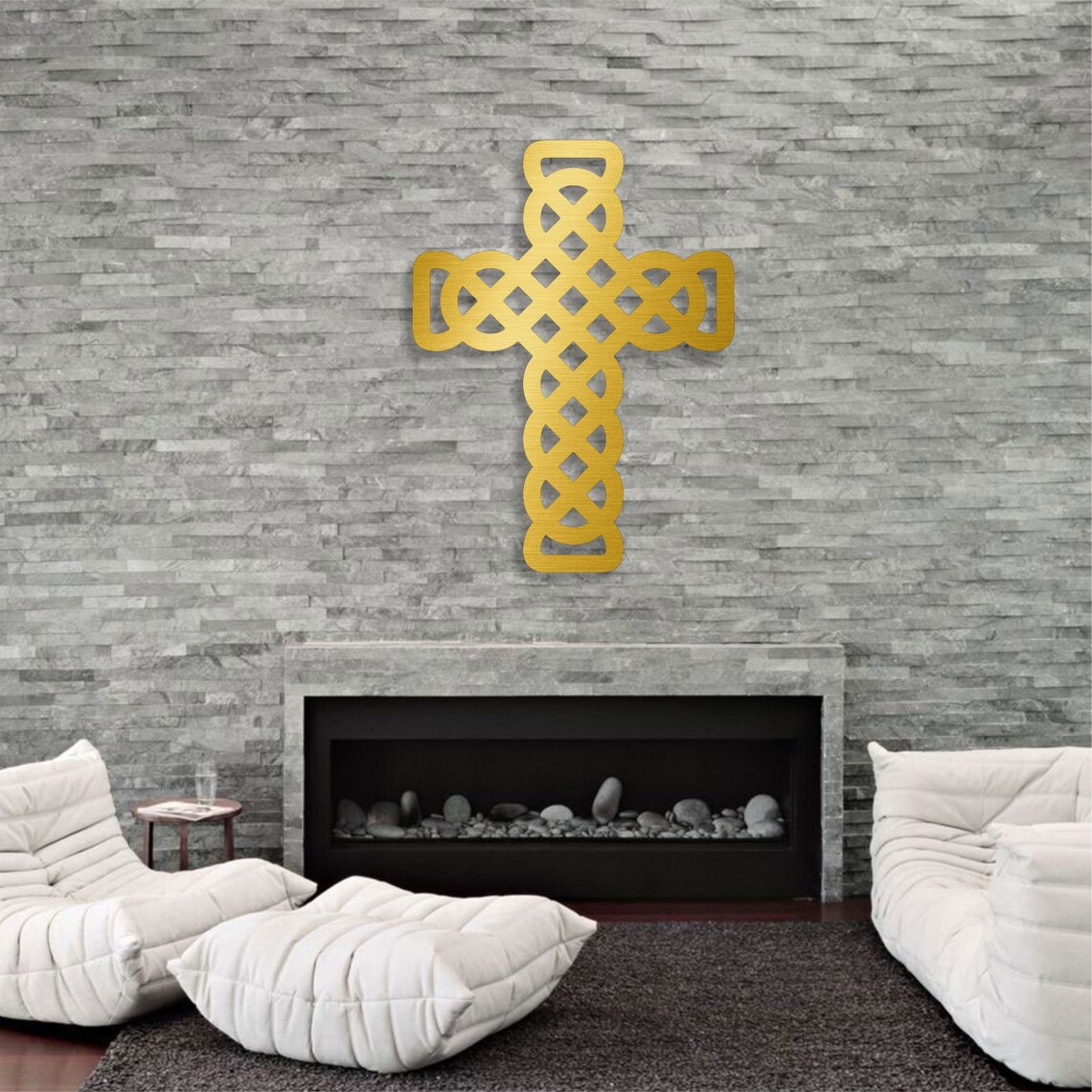 Cross Metal Wall Art Gold Cross Wall Decor Celtic Cross Etsy