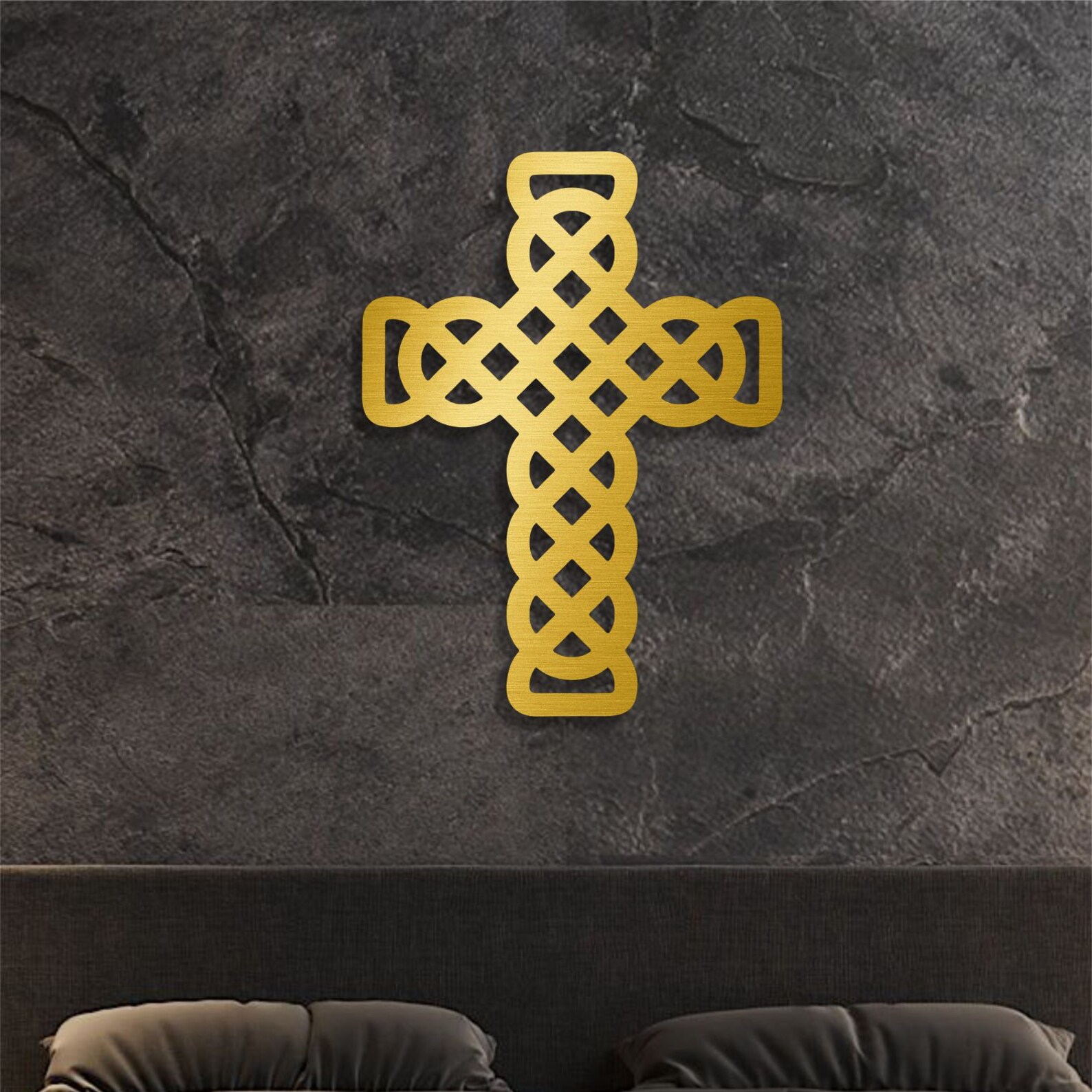 Cross Metal Wall Art Gold Cross Wall Decor Celtic Cross Etsy
