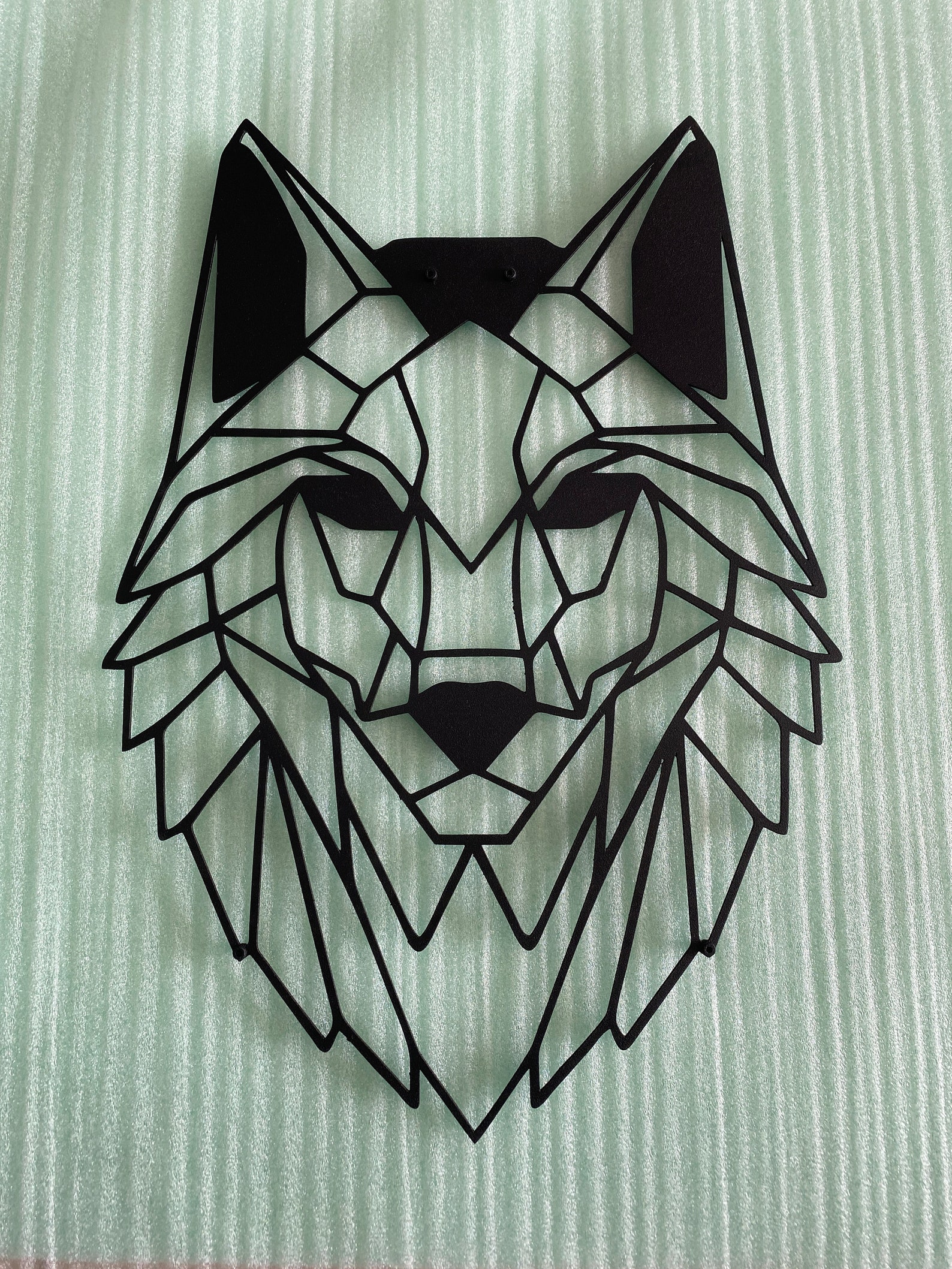 Geometric Wolf Wall Art Metal Wolf Wall Decor Wolf Wall Etsy Canada