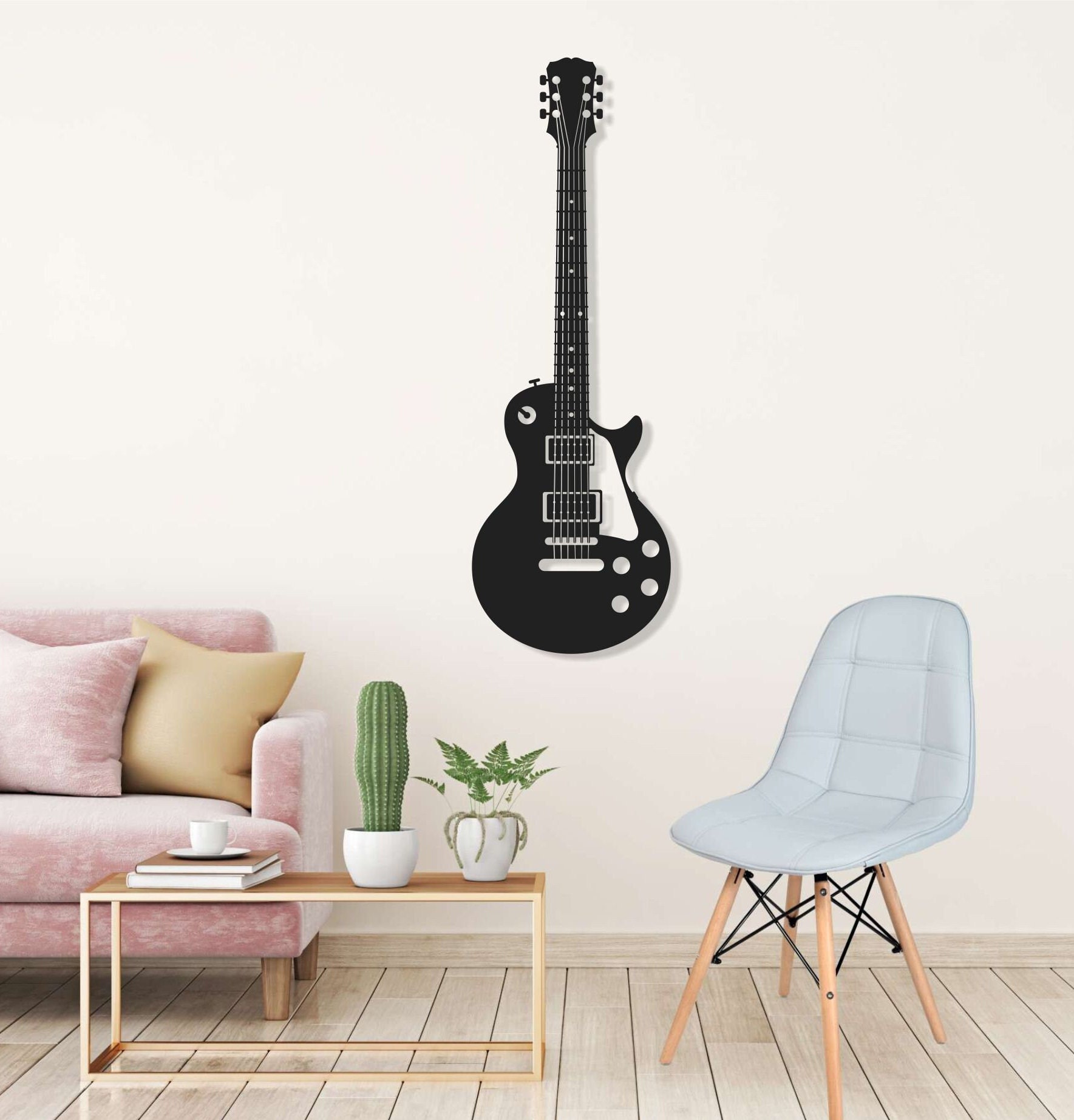 Guitar Metal Wall Art Metal Guitar Decor Metal Wall Art Etsy