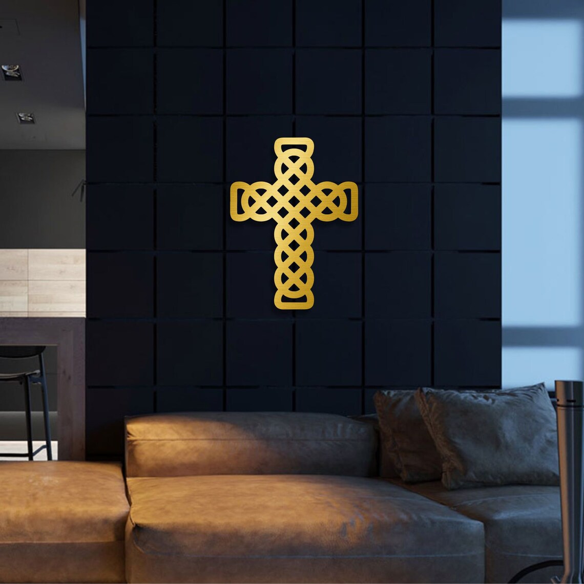 Cross Metal Wall Art Gold Cross Wall Decor Celtic Cross Etsy