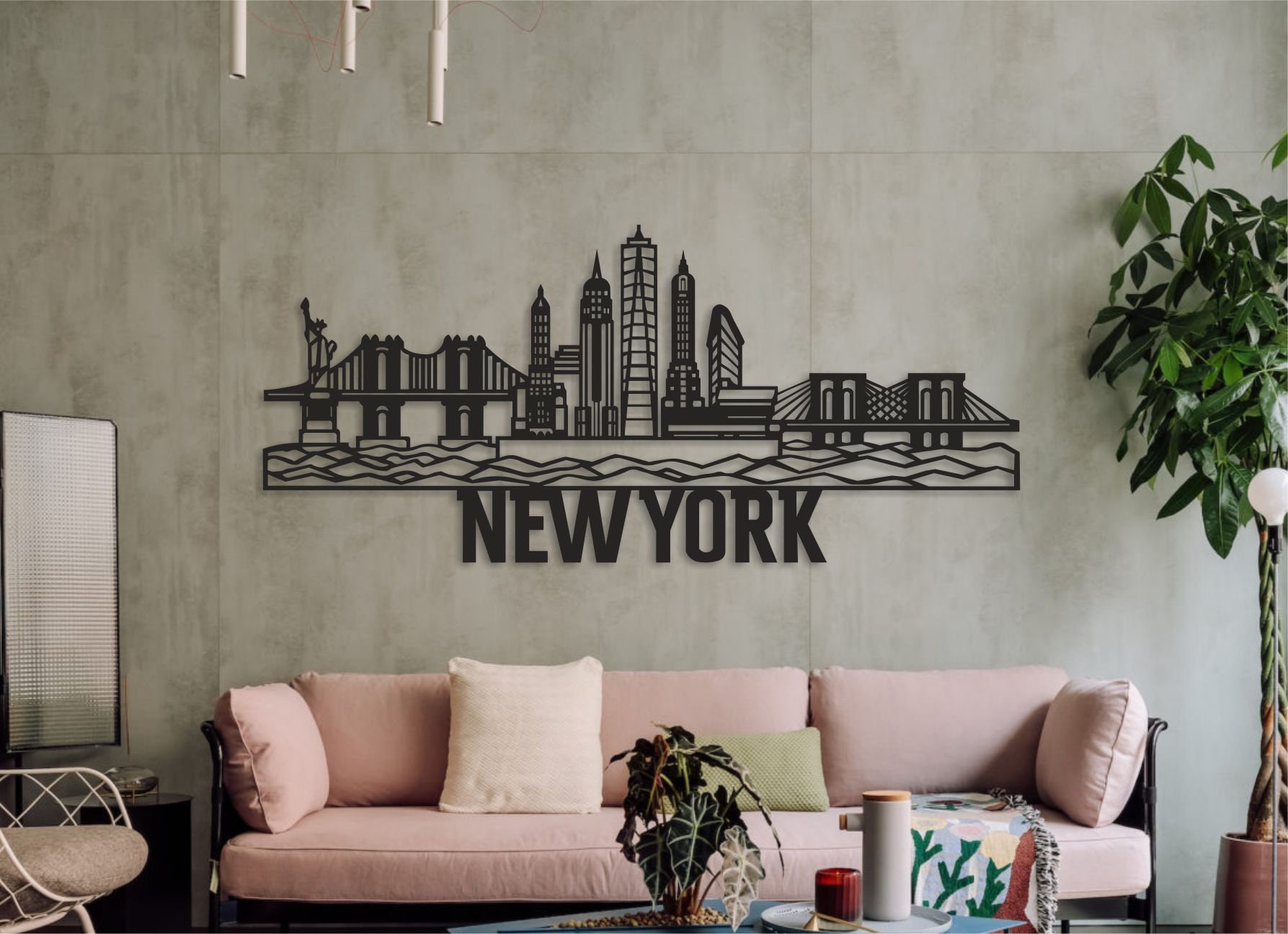 New York City Metal Wall Art City Skyline Metal Wall Decor Etsy
