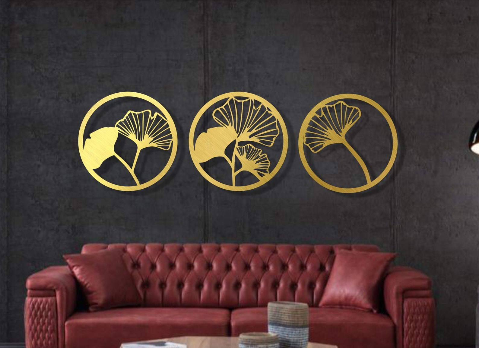 Ginkgo Leaves Metal Wall Art Leaf Wall Decor Metal Wall Art Etsy