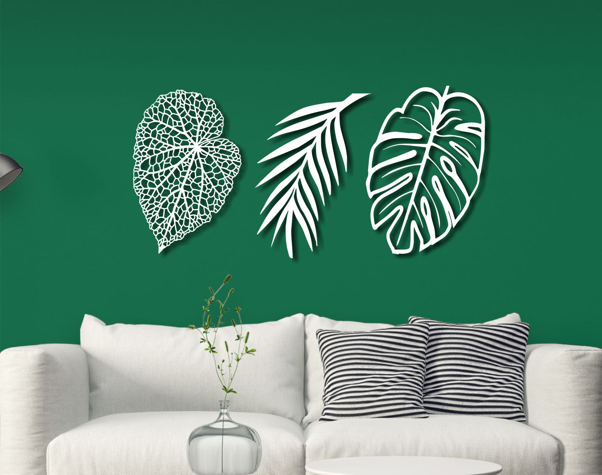 Tropical Leaf Set 3 Metal Wall Art Metal Leaf Wall Decor Etsy