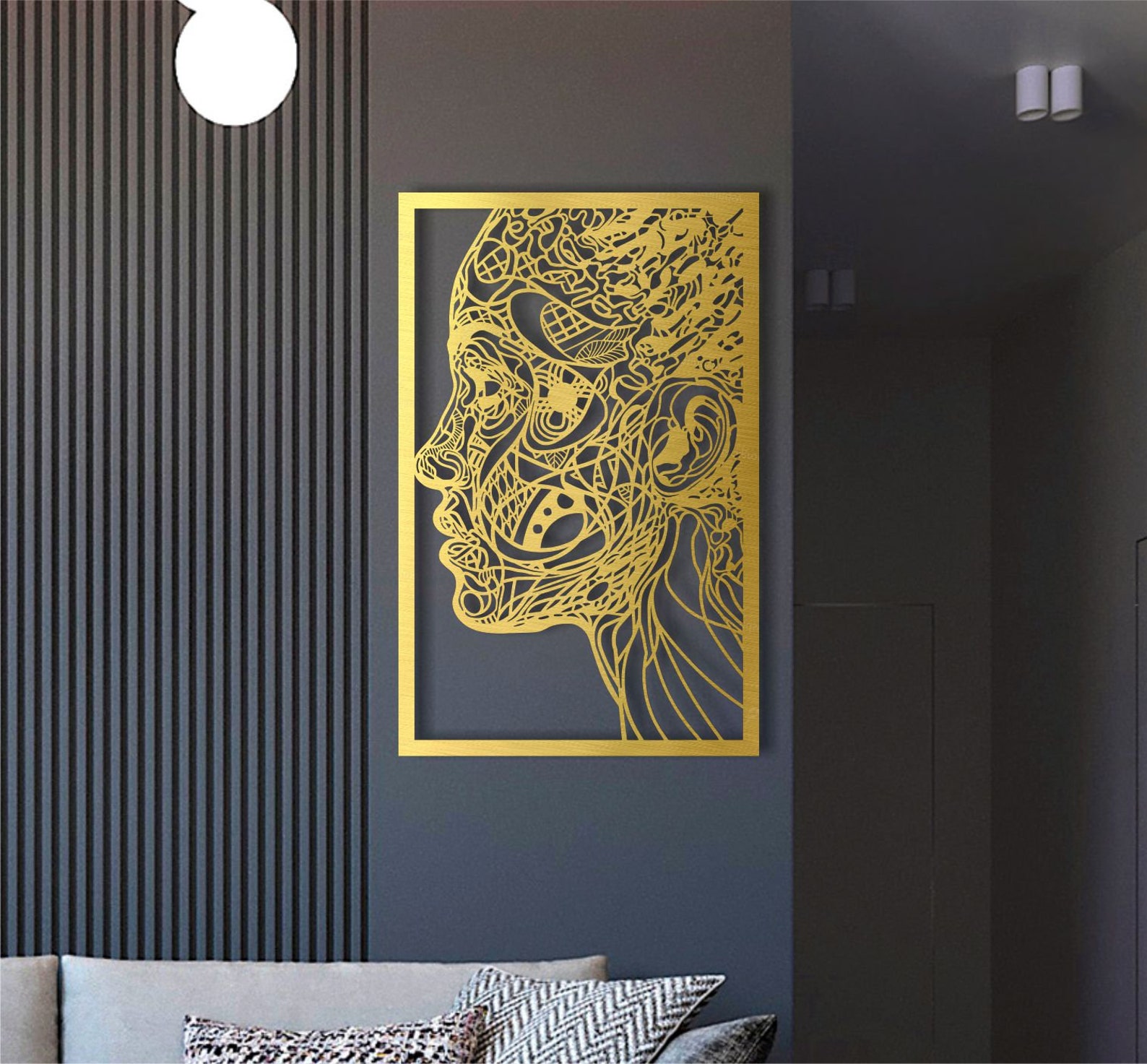 Woman Face Metal Wall Art Abstract Metal Wall Decor House Etsy