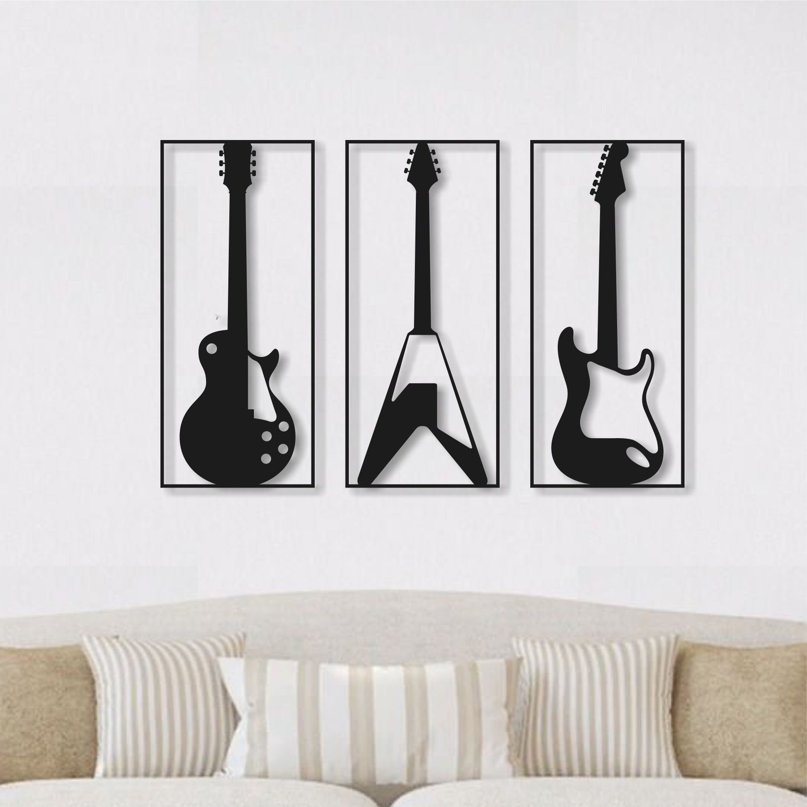Music Metal Decor Guitar Wall Decor Metal Guitar Wall Art Etsy