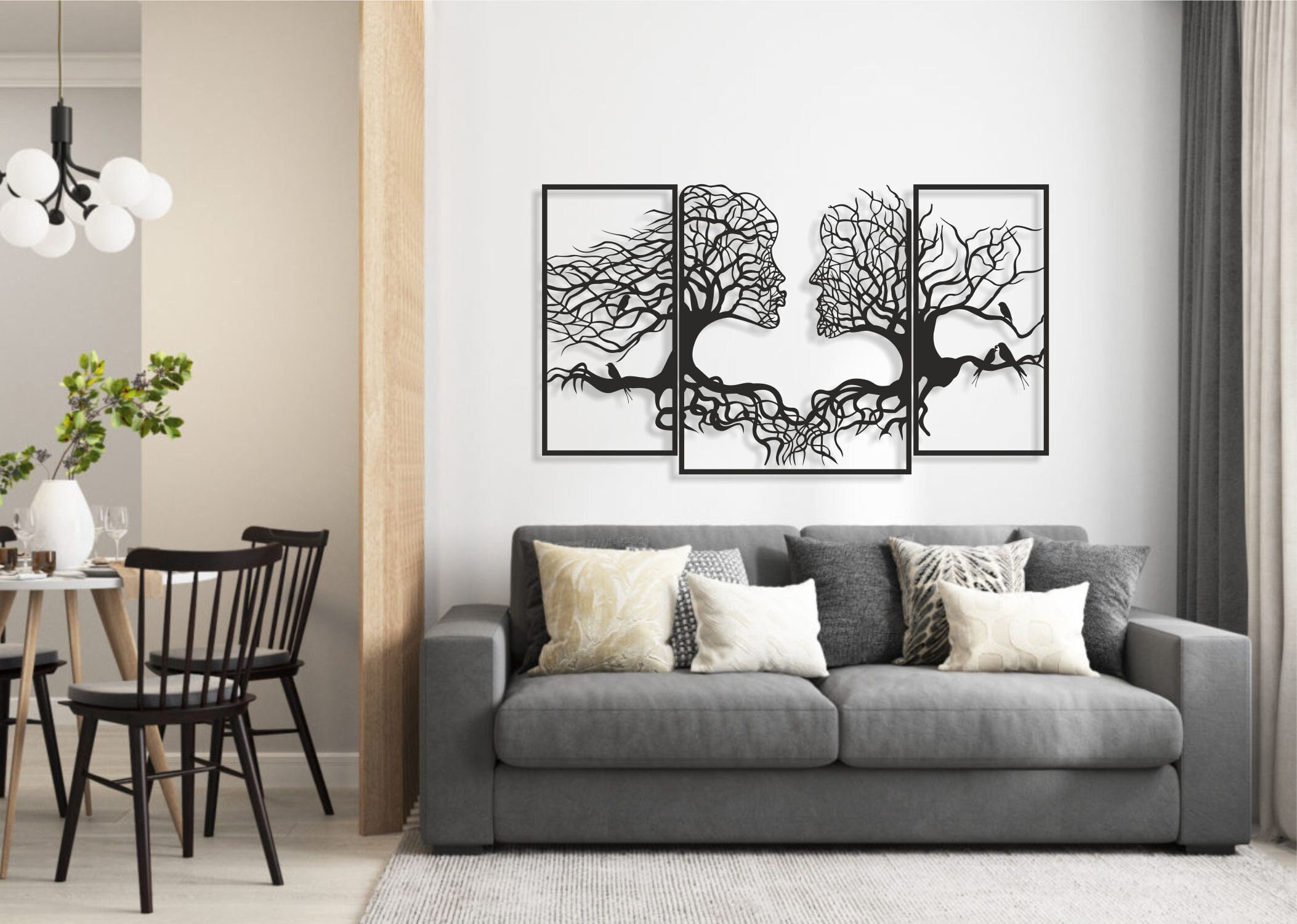 Tree Human Metal Wall Decor, Tree Human Wall Art, Tree Metal Wall Sign, Golden Tree  Wall Art, Wall Art Housewarming Gift, Home Gift