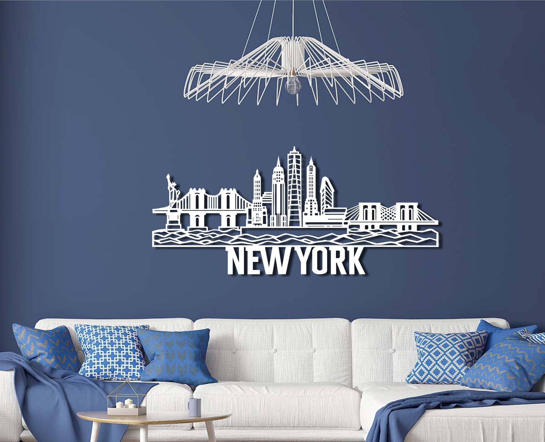 New York City Metal Wall Art City Skyline Metal Wall Decor | Etsy