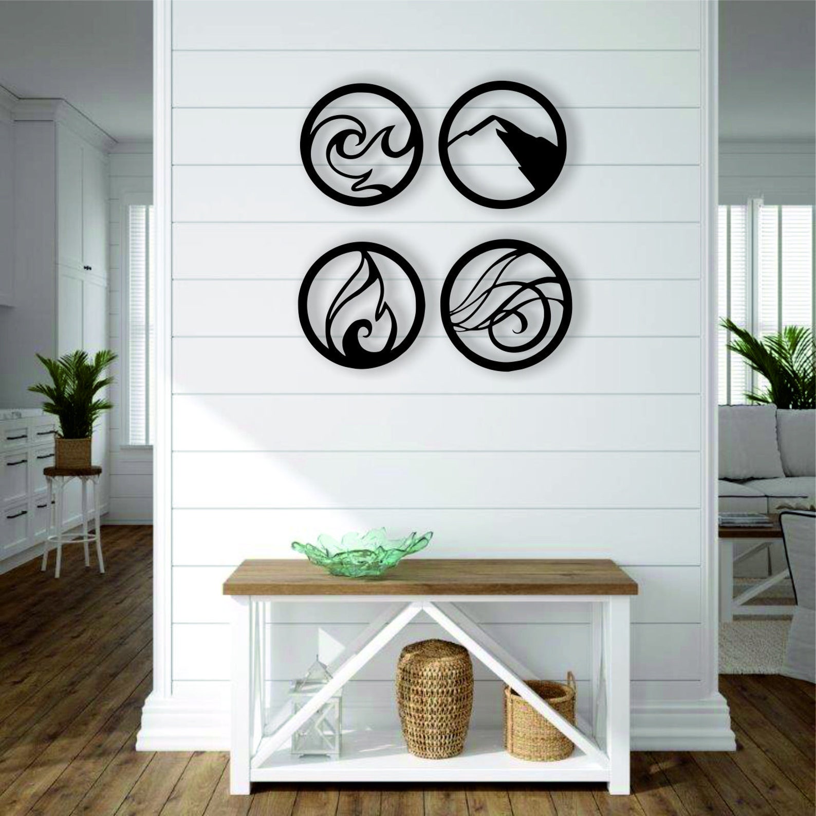 Four Elements Metal Wall Art Four Elements Metal Wall Decor Etsy Canada