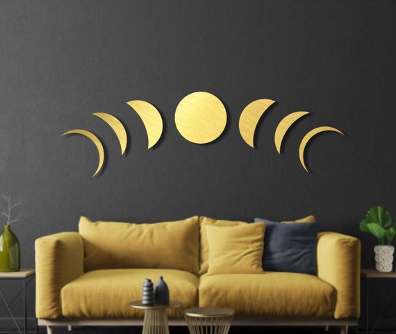Metal Moon Wall Art Moon Phases Metal Wall Decor Metal Wall | Etsy