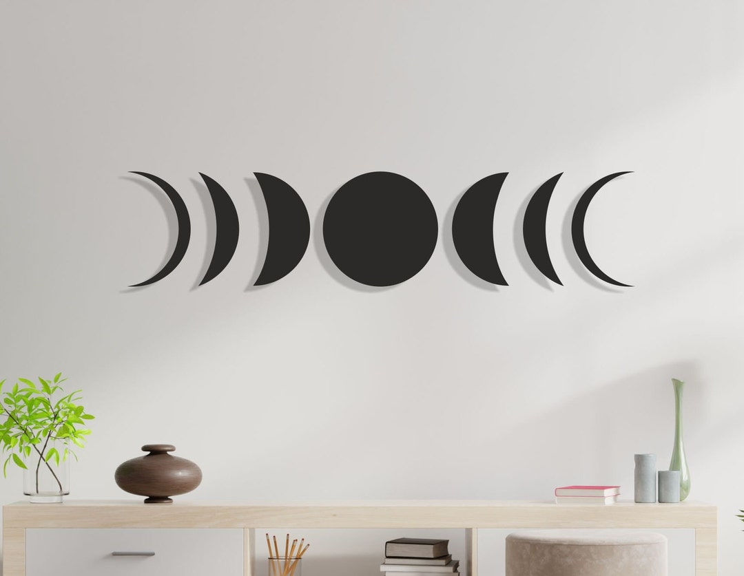 Moon Metal Wall Art, Moon Phases Wall Decor, Lunation Metal Wall Art, Bedroom Wall Decor