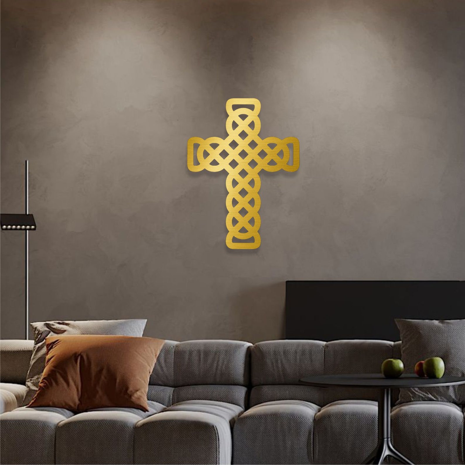 Cross Metal Wall Art Gold Cross Wall Decor Celtic Cross Etsy