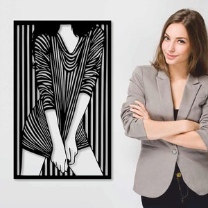 Woman Metal Wall Art, Minimal Woman Wall Decor, Metal Wall Hangings, Modern Home Wall Decor, Housewarming Gift, Modern Metal Wall Decor
