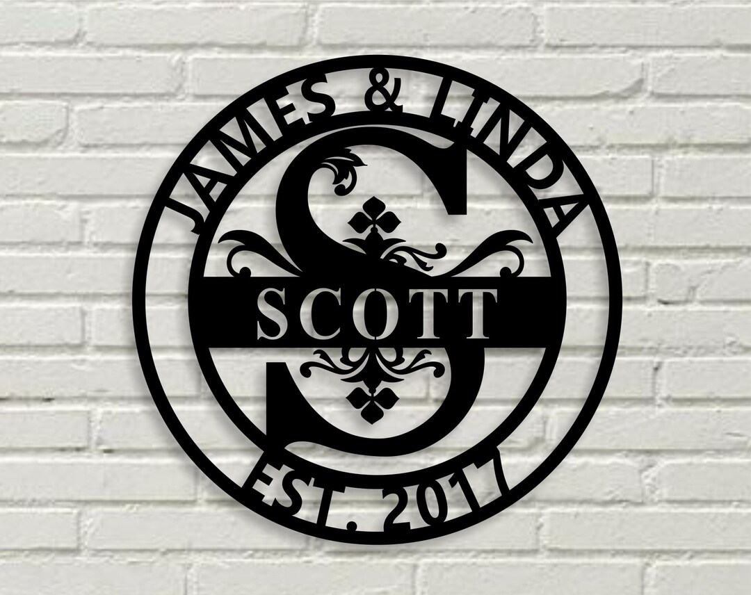 Personalized Family Name Metal Sign Metal Monogram Sign - Etsy