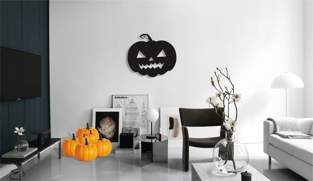 Pumpkin Metal Wall Art Halloween Wall Decor Helloween Metal Etsy