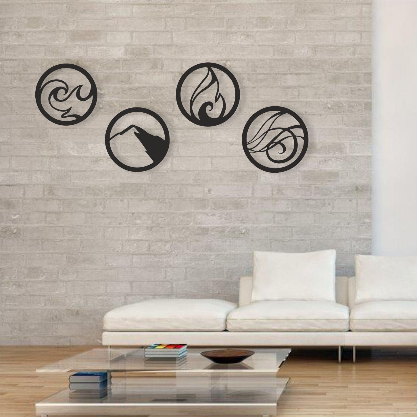 Four Elements Metal Wall Art Four Elements Metal Wall Decor Etsy Canada