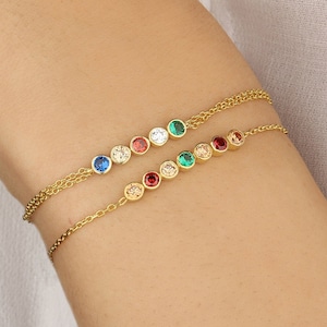 Birthstone Bracelet, Multi Stone Bracelet, Family Birthstone Bracelet, Gemstone Bracelet, Mother Gift Jewelry, Gift For Her, Christmas Gift