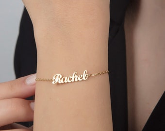 14K Gold Name Bracelet, Silver Dainty Name Bracelet, Customized Name Bracelet, Personalized Jewelry, Personalized Gift, Best Mothers DayGift