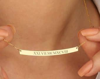 Personalized Nameplate Necklace: Sterling Silver, Gold, Rose Gold