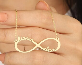 Personalized Infinity Name Necklace: Sterling Silver Family Jewelry