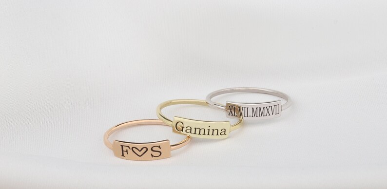Personalized Handwriting Personalized Stacking Ring Name Ring Personalized Name Rings Custom Engraved Name Rings Stackable Silver Rings