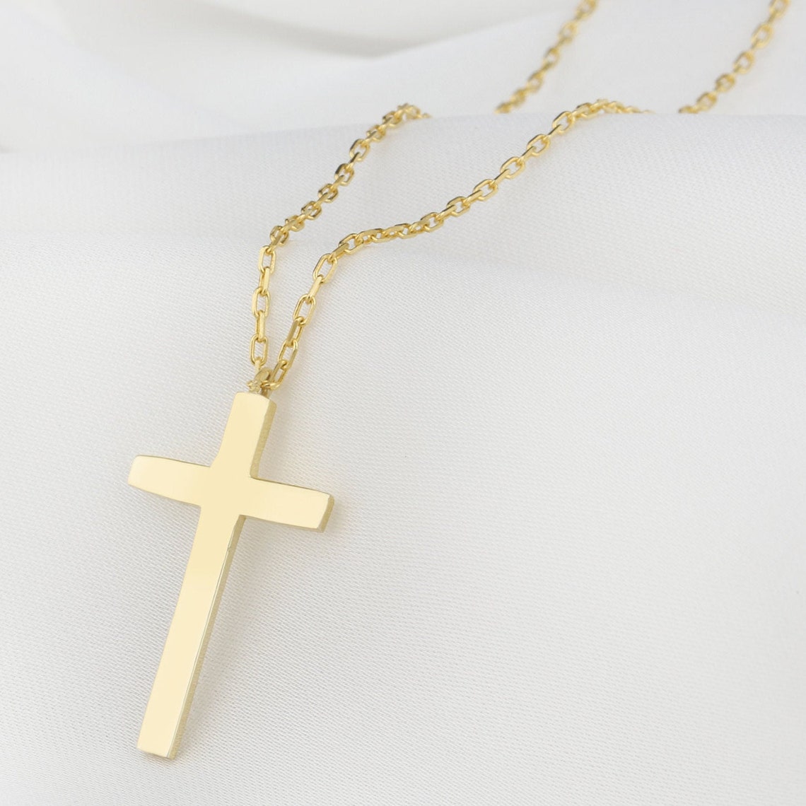 Silver Cross Necklace 14K Gold Cross Necklace Cross Jewelry - Etsy