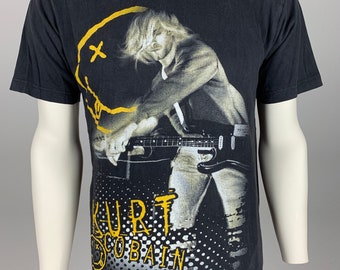NIRVANA 00's T-Shirt / Kurt Cobain / Smiley Face