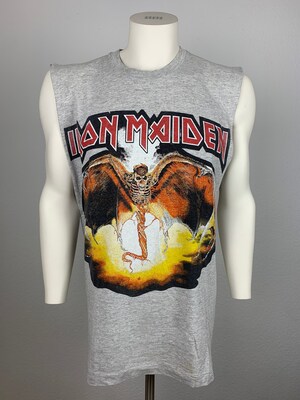 T-Shirt Manches Longues Iron Maiden 'World Slavery Tour' - 100% Coton, Coupe Regular - Noir