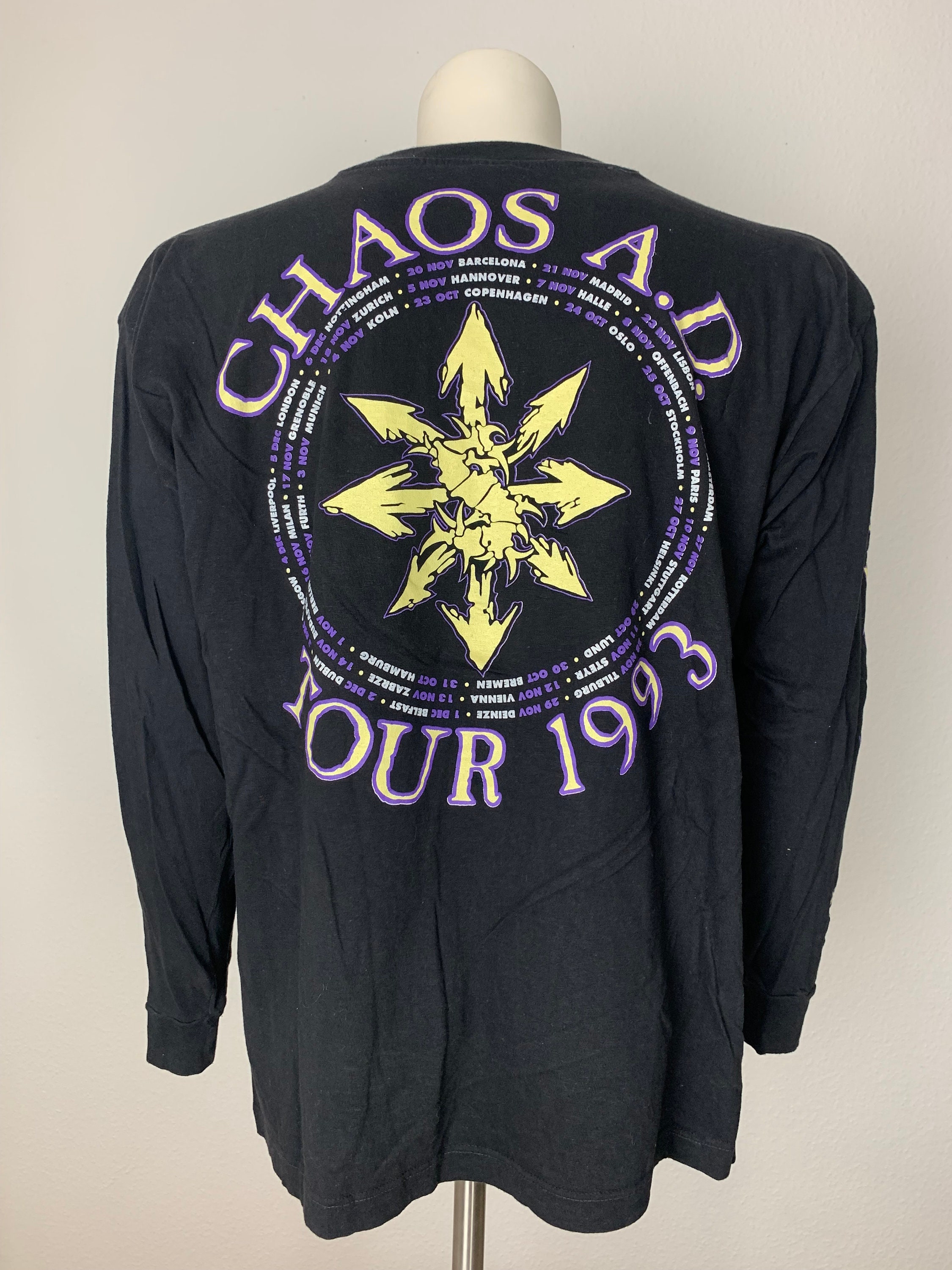 Sepultura CHAOS A.D. TOUR 1994 Tシャツ Vintage 1994 Sepultura Chaos AD Tour T-Shirt – Mills Vintage USA