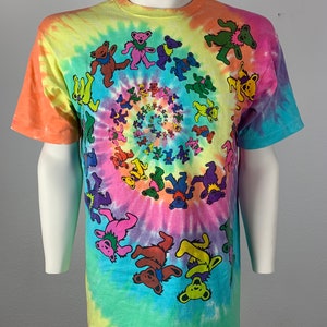 GRATEFUL DEAD 1989 T-Shirt Vintage / Dancing Bears / Liquid Blue