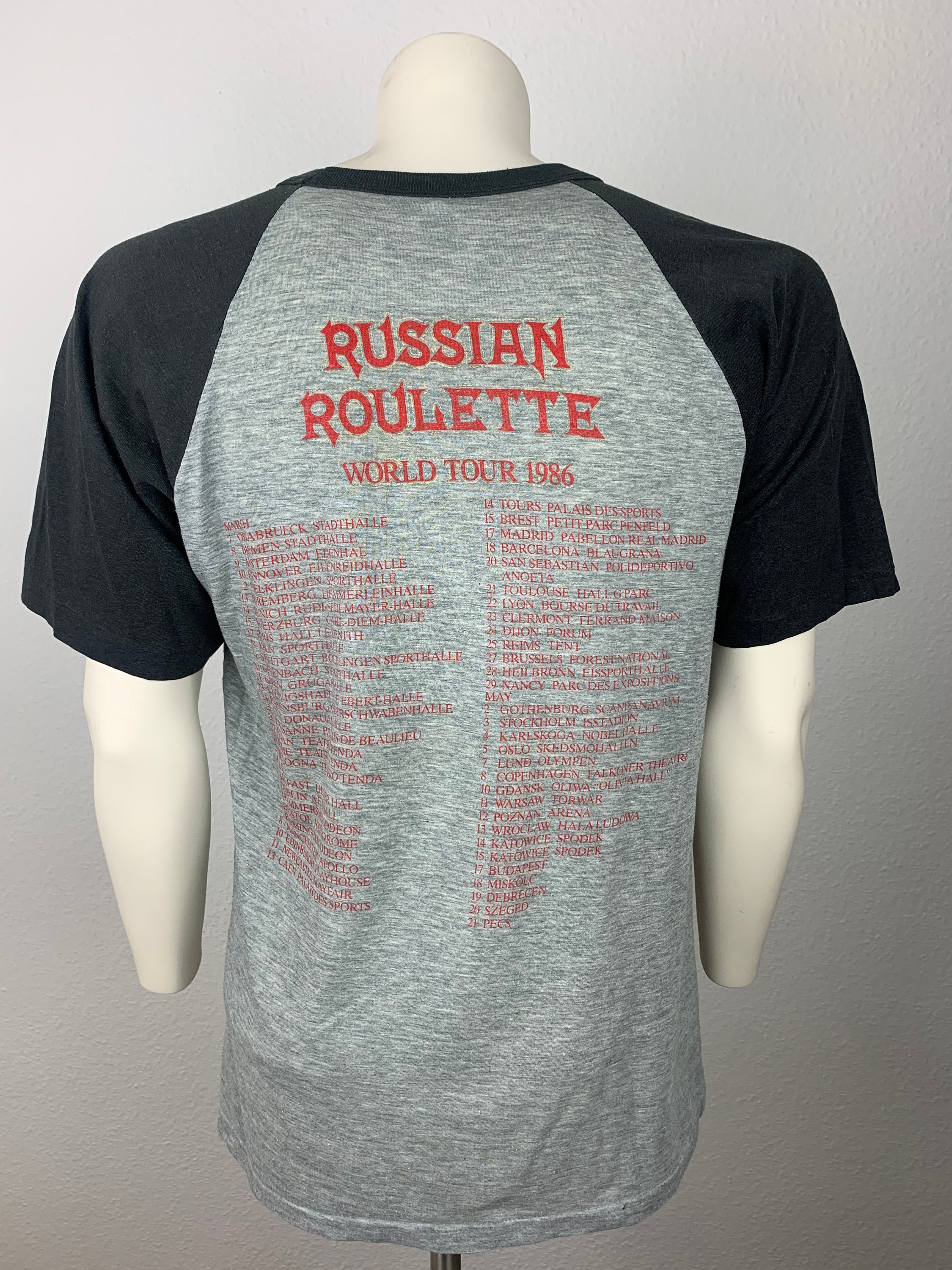 ACCEPT 1986 T-shirt Vintage / Russian Roulette / Concert Tshirt