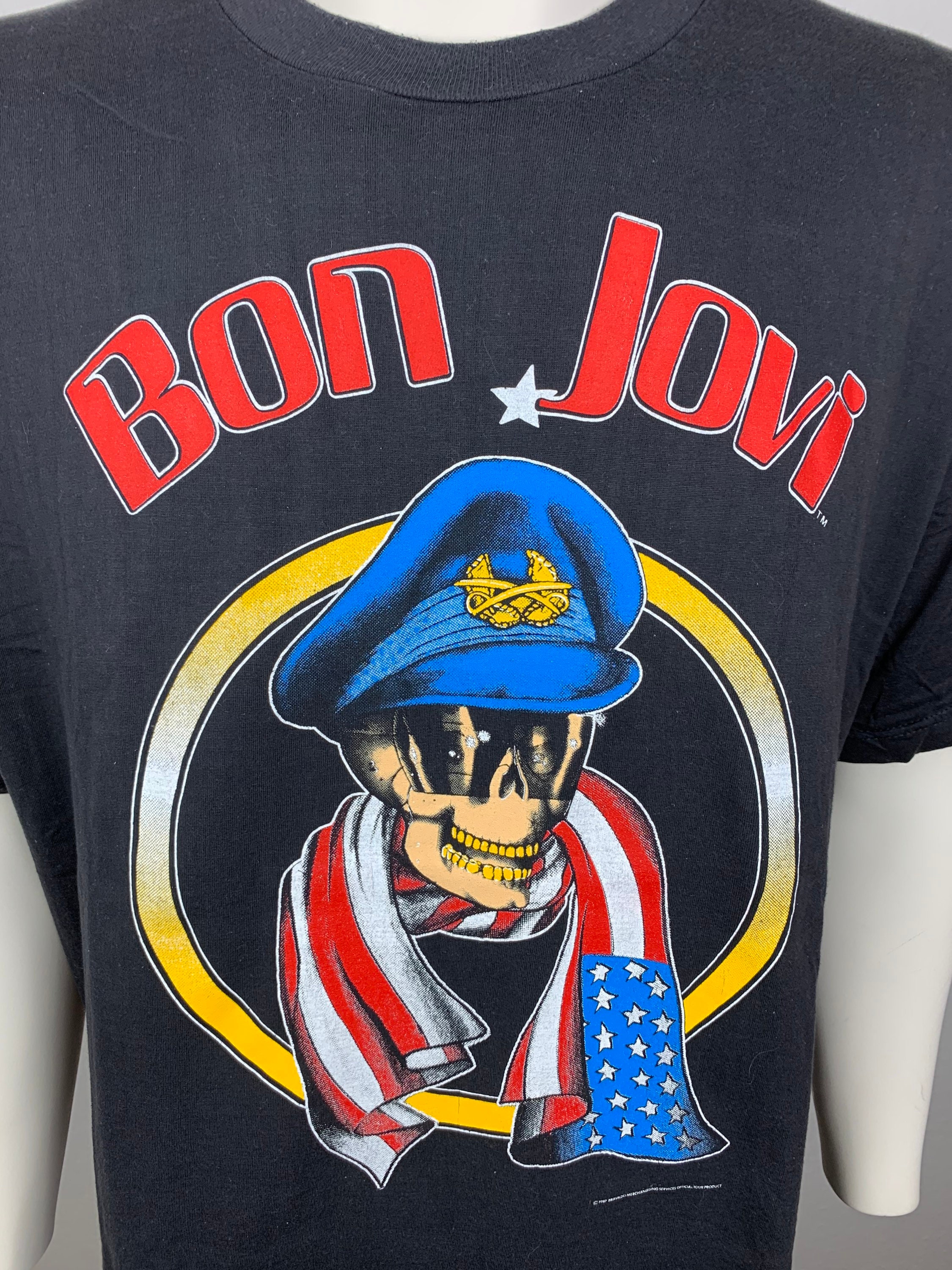 BON JOVI 1987 T-shirt Vintage / Donington Park / Skull & Shades