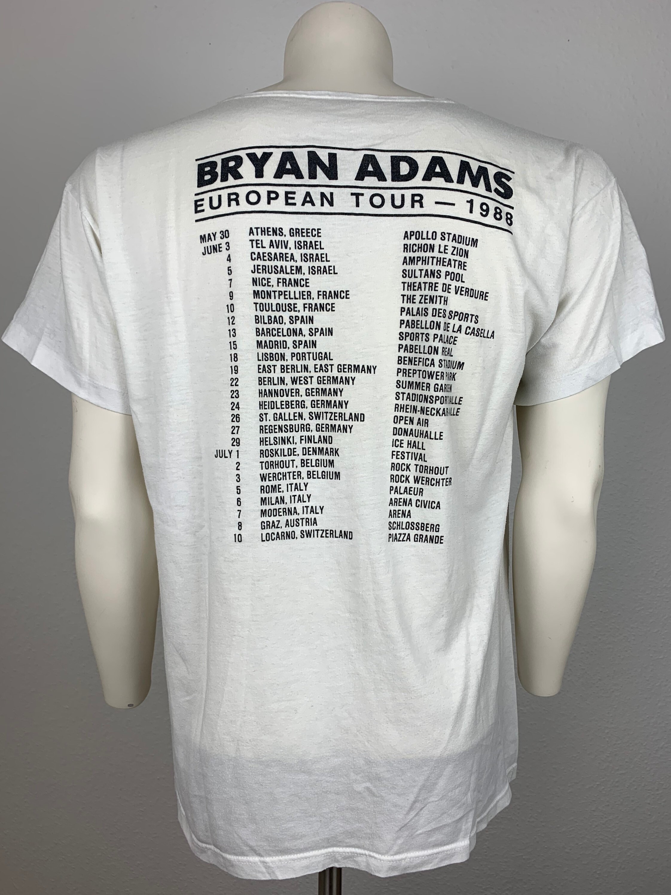 BRYAN ADAMS 1988 T-shirt Vintage / European Tour 1988 - Etsy