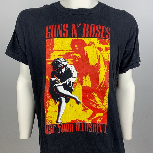GUNS N ROSES 1991 T-Shirt vintage / Get In The Ring / Concert Tee