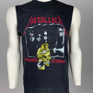 METALLICA 80&#39;s Sleeveless T-Shirt Vintage / Harvester Of Sorrow