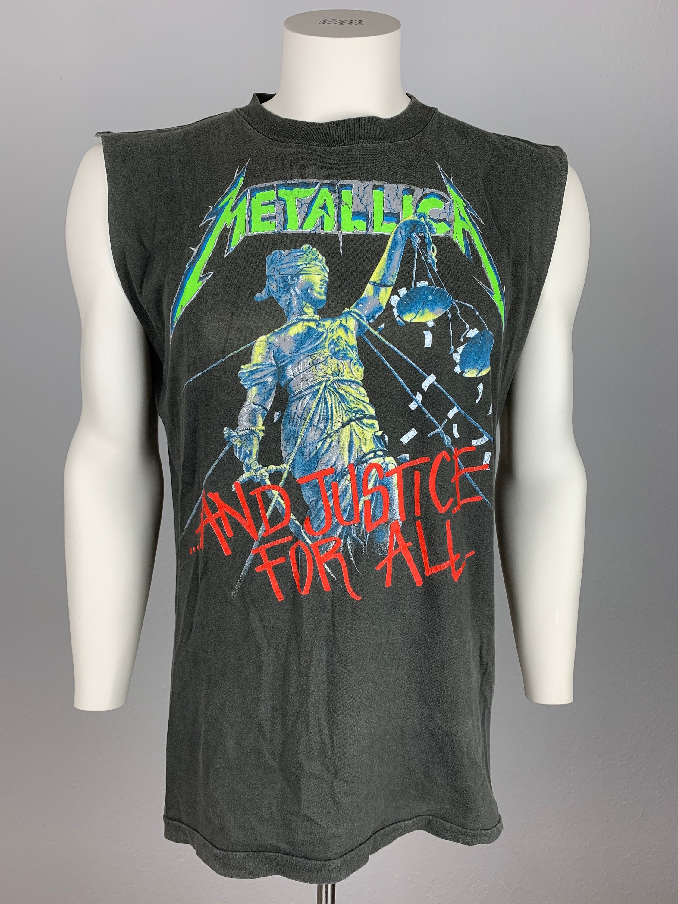 METALLICA 1988 Sleeveless T shirt Vintage Justice for All Europe 1988 Etsy UK