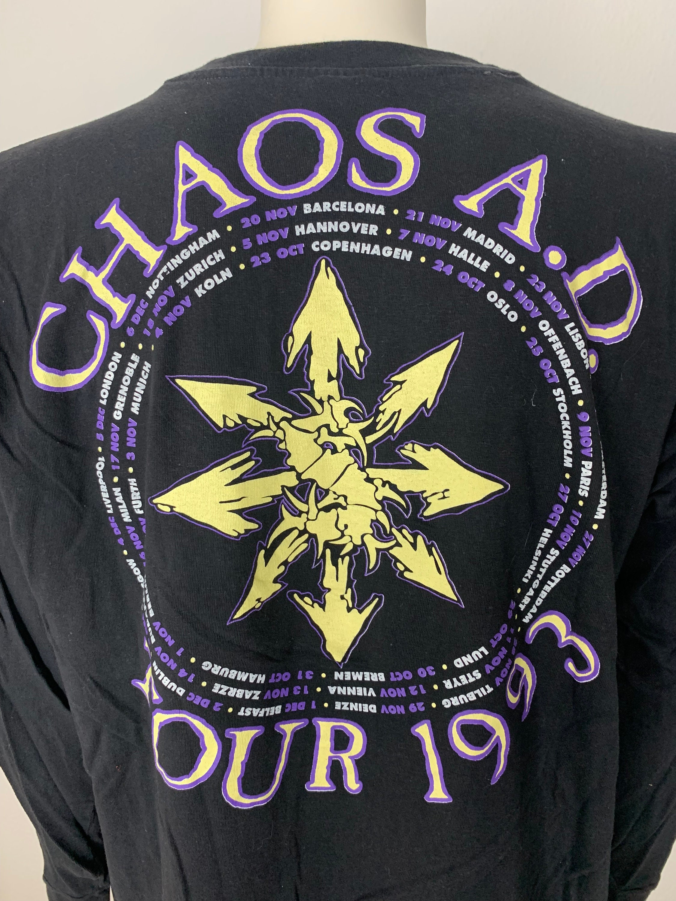 SEPULTURA 1993 T-shirt Vintage / Chaos A.D. / Tour 1993 SEPULTURA 1993 T-shirt Vintage / Chaos A.D. / Tour 1993