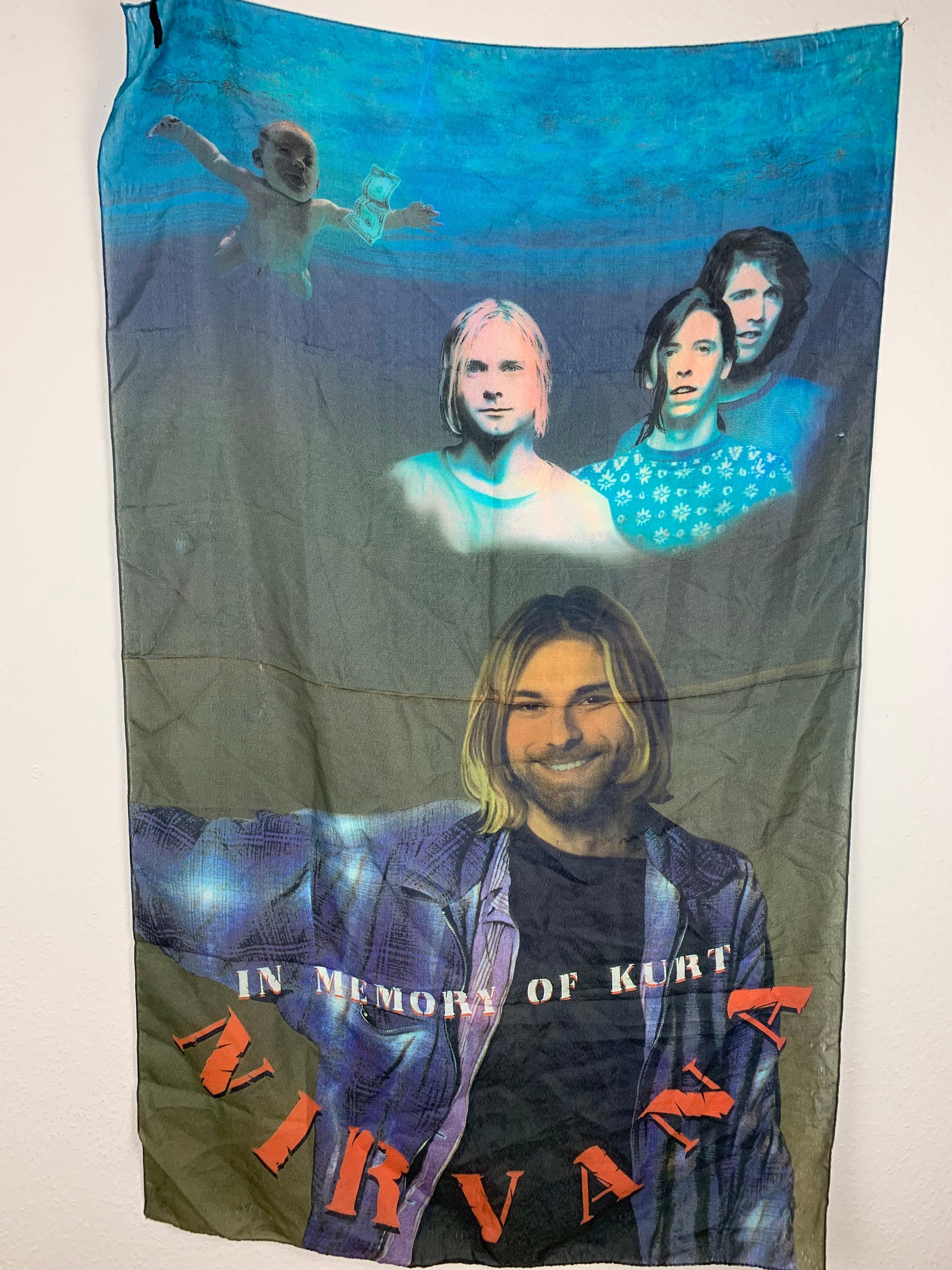 NIRVANA 00's Flag / Kurt Cobain / Nevermind / Memory of Kurt