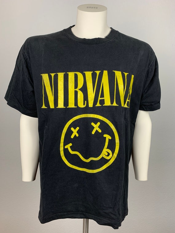 NIRVANA 90's T-shirt Vintage / Smiley Face - Etsy