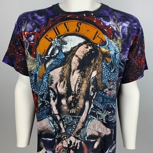 GUNS N ROSES 90’s T-Shirt Vintage / GNR Shirt / Axl Rose / All Over Print / Empire