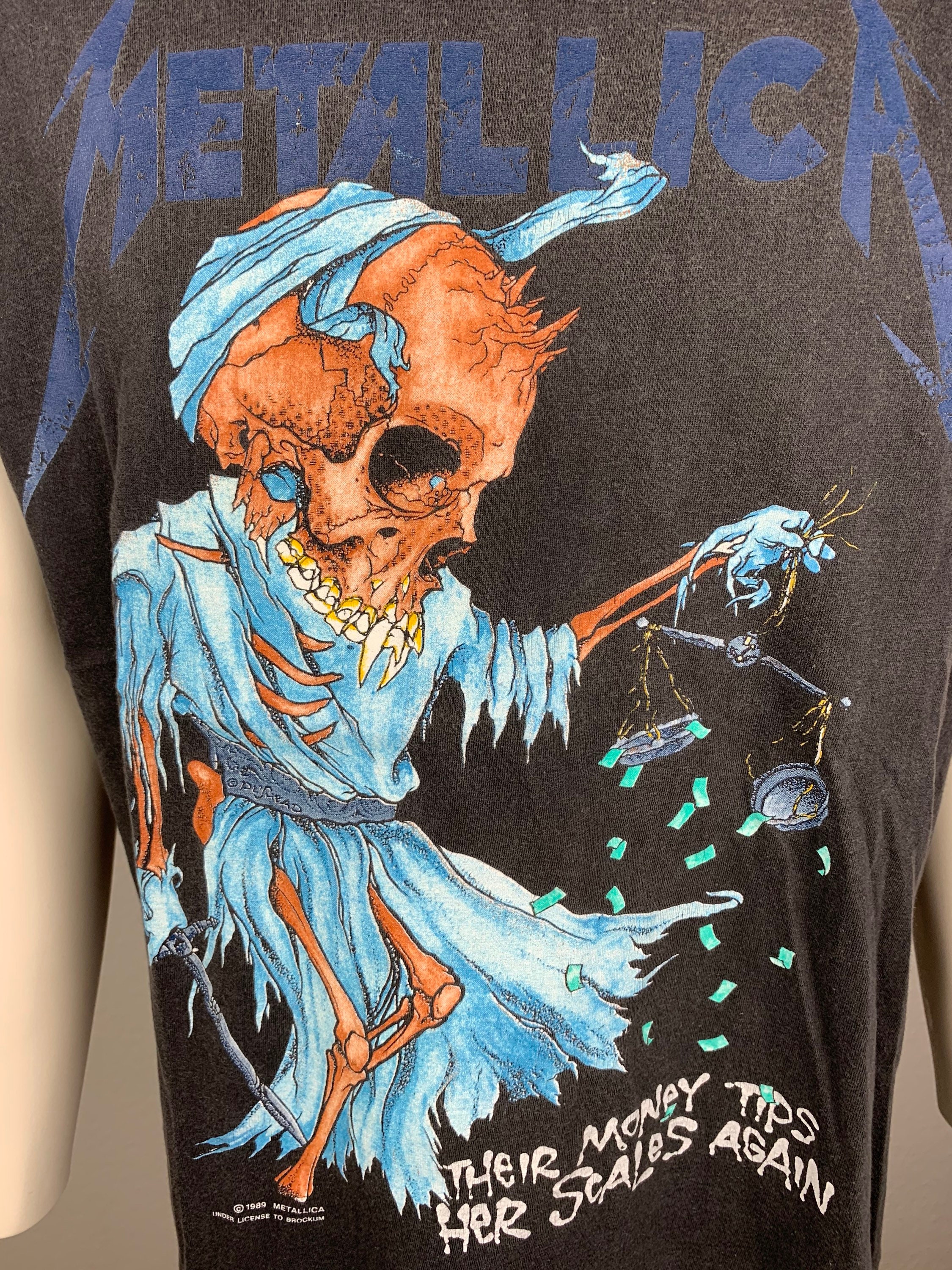 METALLICA 1989 T-shirt Vintage / Their Money Tips Her Scales Again 