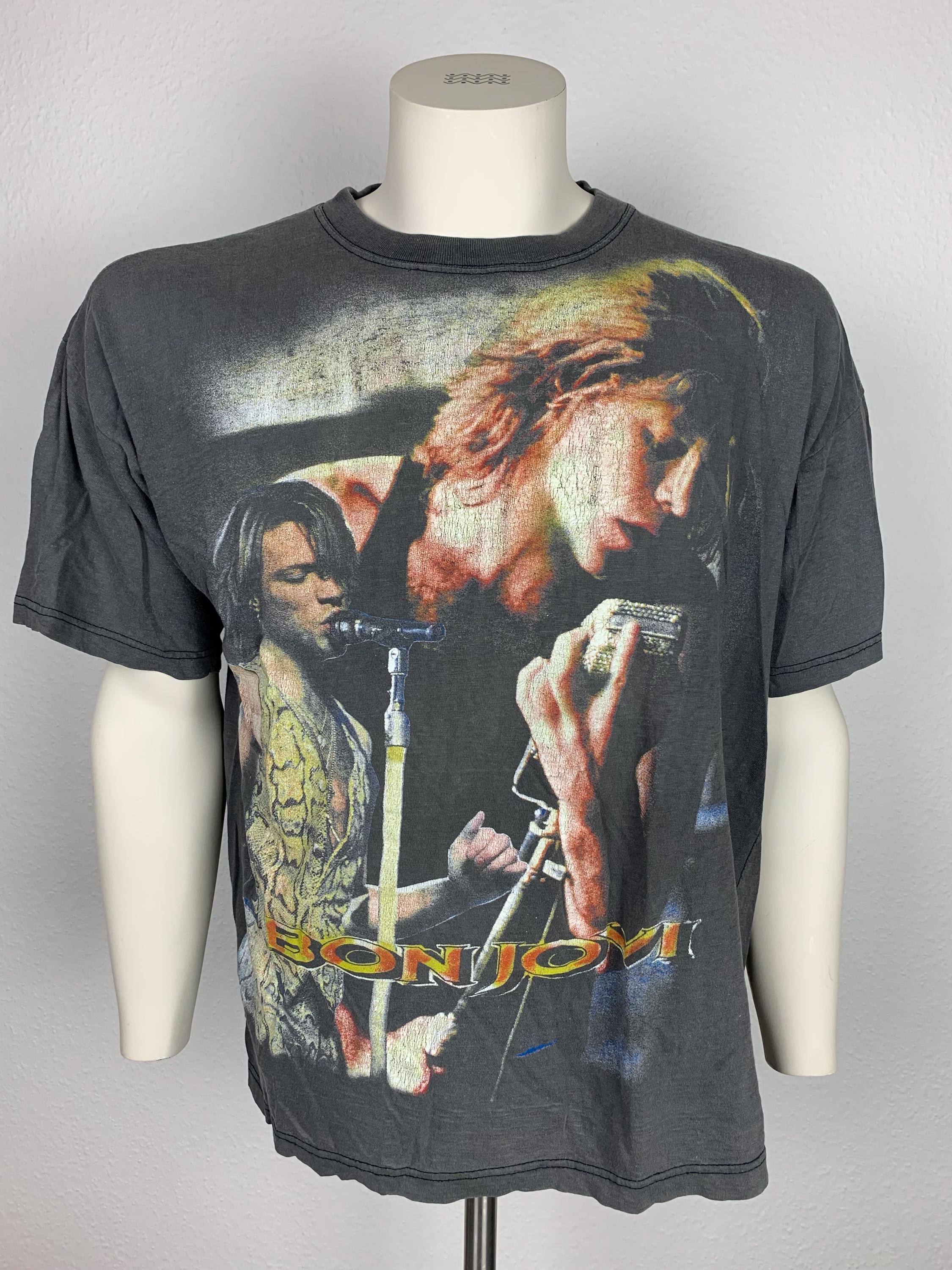 90s BON JOVITシャツ BON JOVI 90's T-shirt Vintage / Cross Road - Etsy