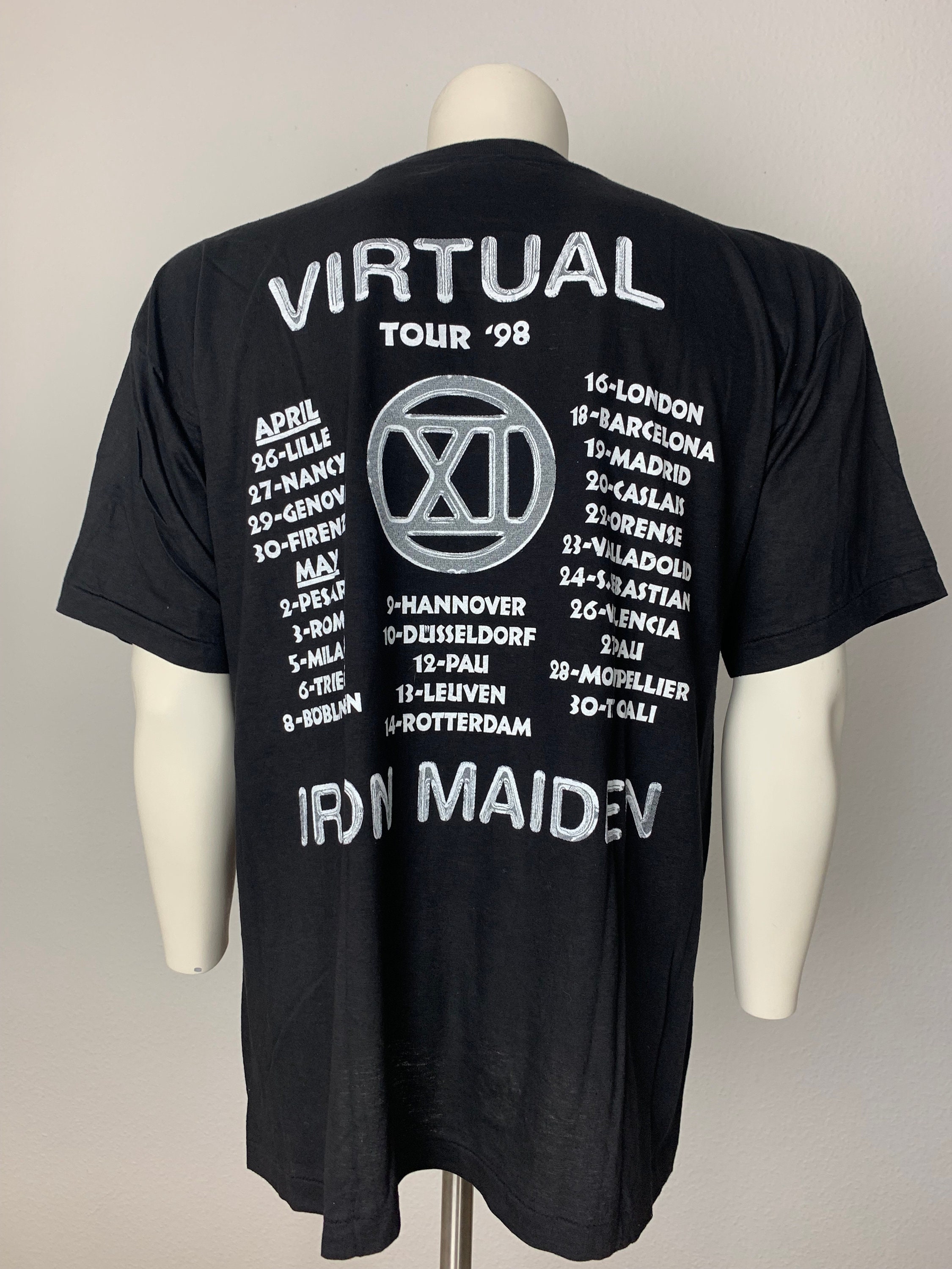 IRON MAIDEN 1998 T-shirt Vintage / Virtual Tour 98 - Etsy
