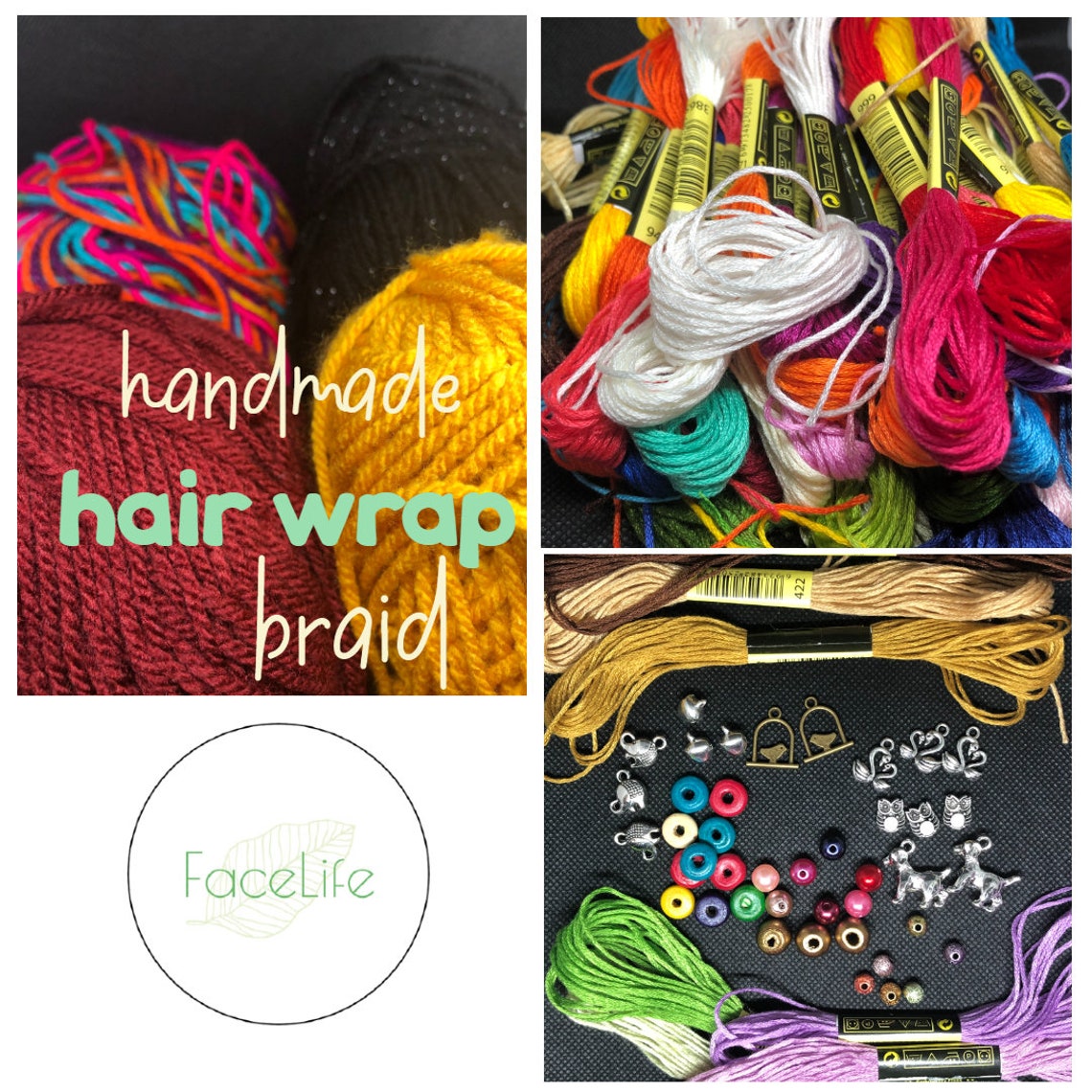 Handmade Hair Wrap Extension Hair Wrap Thread Braid Etsy