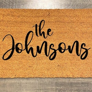 Personalized Last Name Coir Doormat - Family Doormat - 18x30 Custom Last Name Doormat