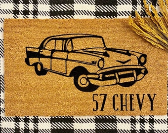 57 Chevy Coir Doormat - 57 Chevy Doormat - 57 Chevy Welcome Mat - Custom 57 Chevy Doormat - 18x30 57 Chevy Doormat