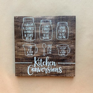 Kitchen Conversions Wooden Sign - Wooden Kitchen Decor Sign - Kitchen Conversion Sign - Kitchen Decor