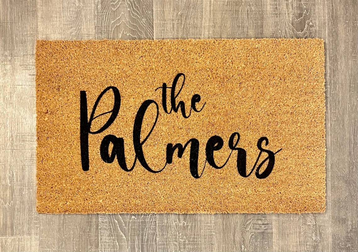 Personalized Last Name Coir Doormat Family Doormat 18x30 Etsy