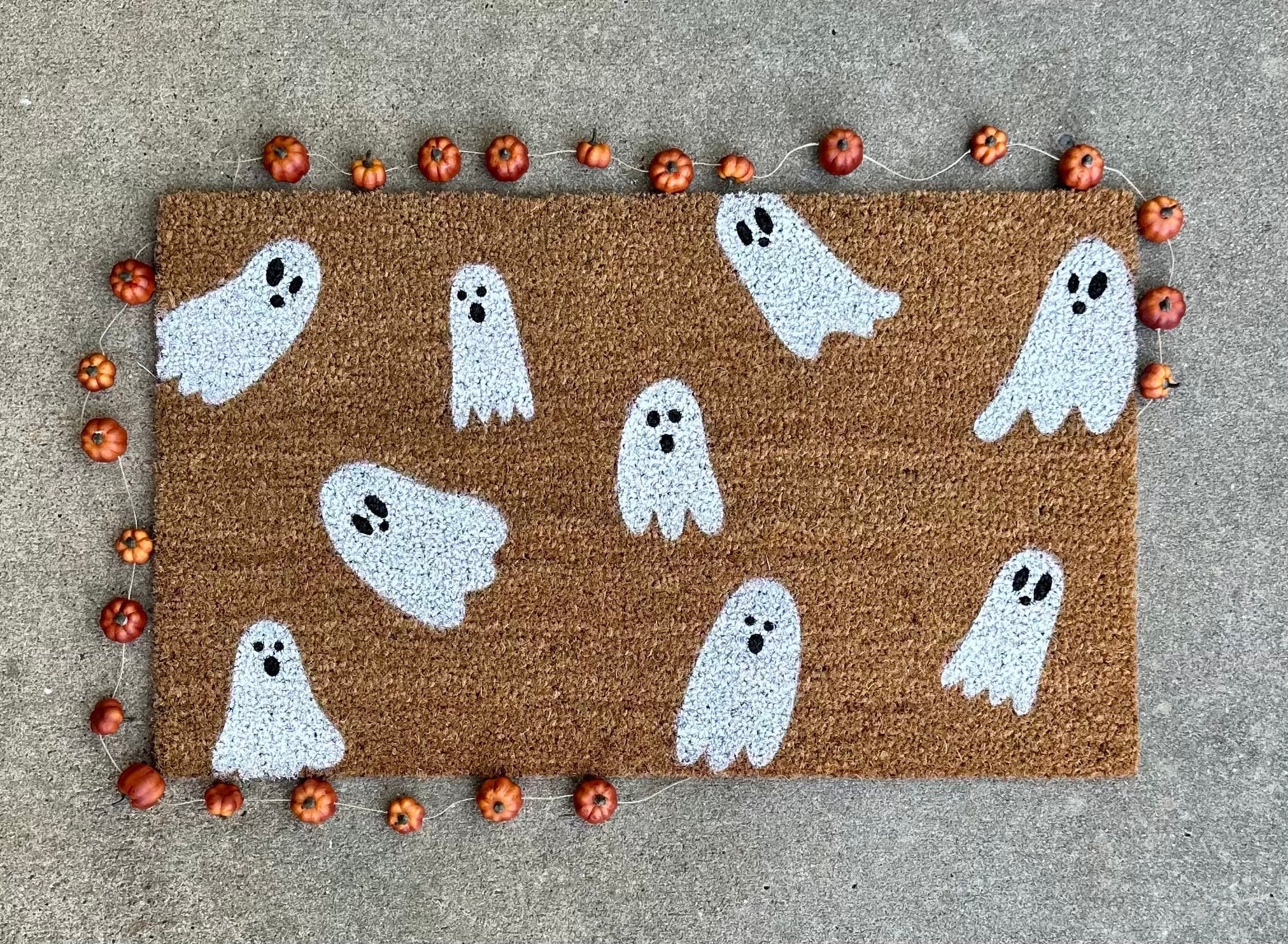 Ghost Coir Doormat -  Halloween Doormat - Spooky Doormat - 18x30 Spooky Ghost Doormat - Simple Ghost Doormat - Cute Ghost Doormat
