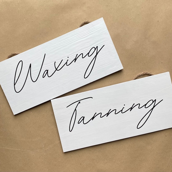Personalized White Wood Sign – Custom Vinyl Lettering, 12x5.25"